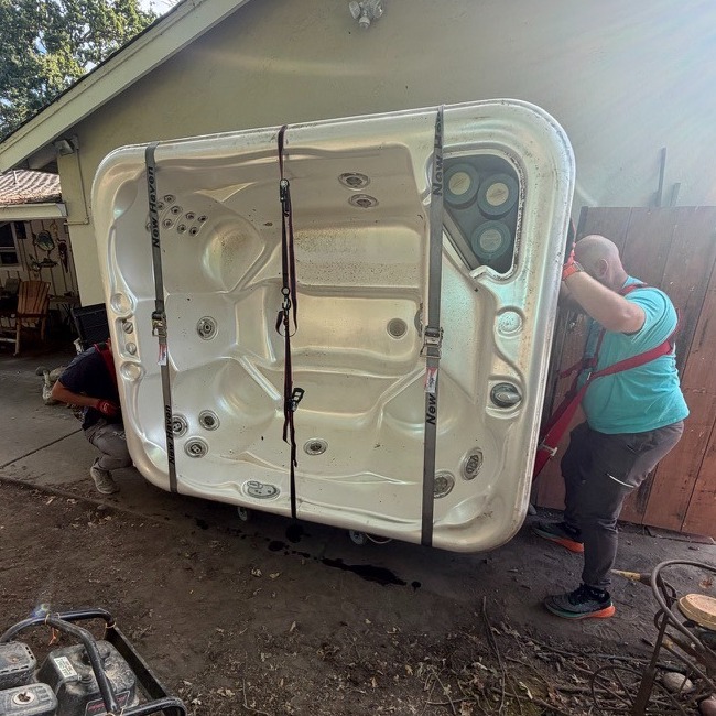 hot tub movers Rocket Science Moving Company crew